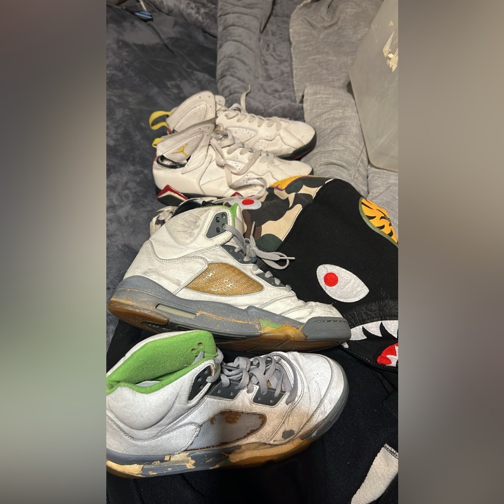 Air Jordan Green bean 5 Cardinal 7 size 9 9.5